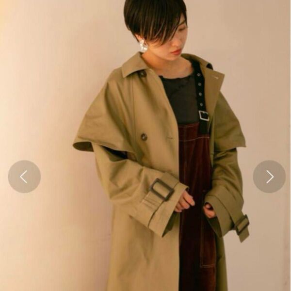 【未使用極美品】 アーバンリサーチKBF ケープロングコート 通勤 ビジネス デート 旅行 トレンチコート ロング丈