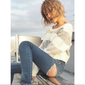 美品 GYDA SQUARE BACK RIPPED スキニーデニムパンツ 定価16,489円 Mサイズ