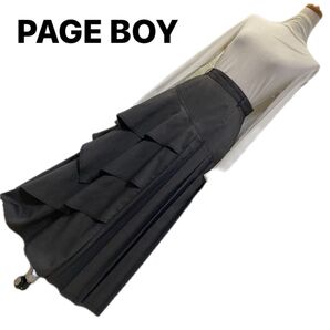 PAGEBOY 変形マキシ丈スカート フリーサイズ こげ茶 オールシーズンOK