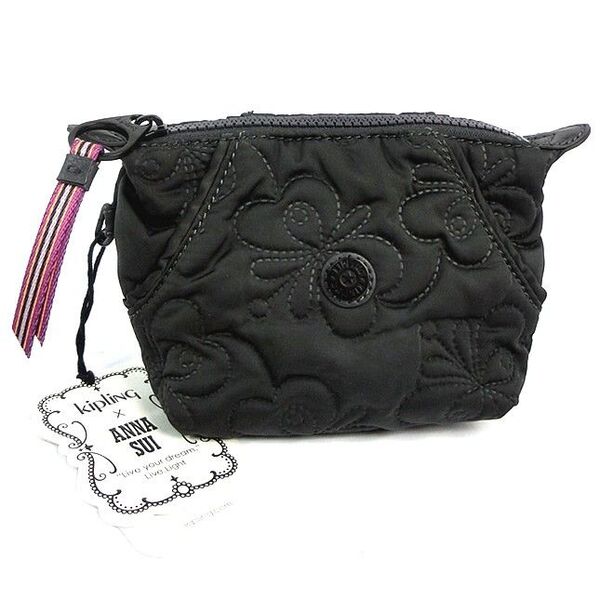 ANNA SUI×KIPLING アナスイ×キプリング デュオ ミニポーチ バタフライキルティング ブラック 新品未使用