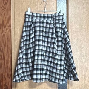 チェック柄スカート 白黒
