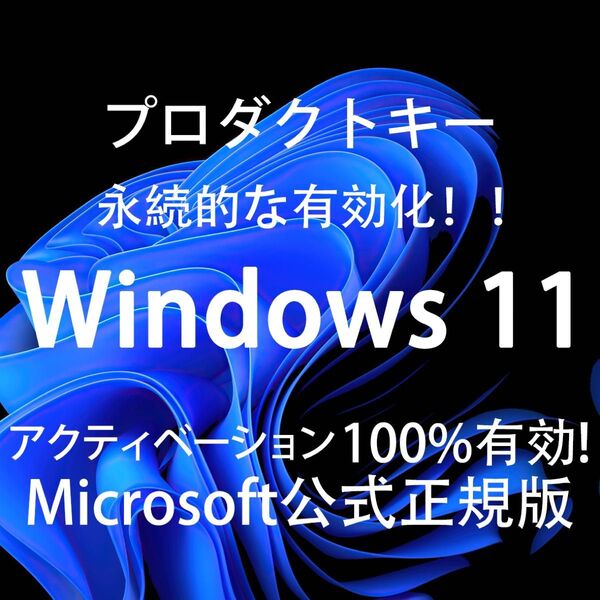Windows11 Microsoft公式正規版 プロダクトキー 24h営業 永続的有効化