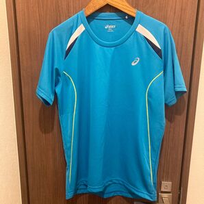 asics アシックス ランニングシャツ ブルー Mサイズ