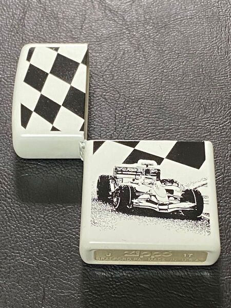 特価品 zippo F1 ホワイト 外側ケース アウター 前面加工 希少モデル 2017年製
