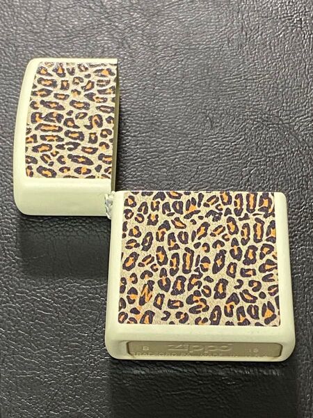 特価品 zippo ヒョウ柄 前面加工 外側ケース アウター クリーム 希少モデル 2018年製
