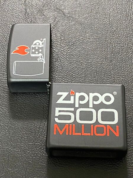 特価品 zippo 500 MILLION 前面加工 外側ケース アウター ブラック 希少モデル 2014年製