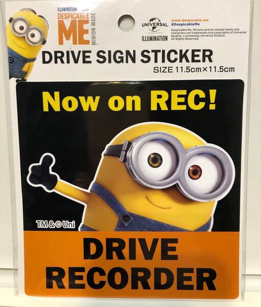 ミニオンズ ボブ ドライブレコーダーステッカー 録画中 ドラレコ 車ステッカー カーステッカー カー用品 USJ ユニバ ミニオン
