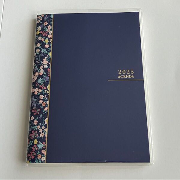 フラワー柄 2025年 スケジュール帳 4月始まり A6サイズ ダイアリー手帳 花柄 花 ノート メモ 新品未使用 匿名配送