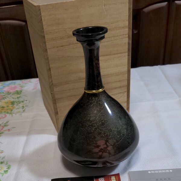 富山県 高岡市 高岡銅器 鶴首花瓶 国指定の伝統金属工芸品 花器 インテリア雑貨 一輪挿し 美品 短期USED品