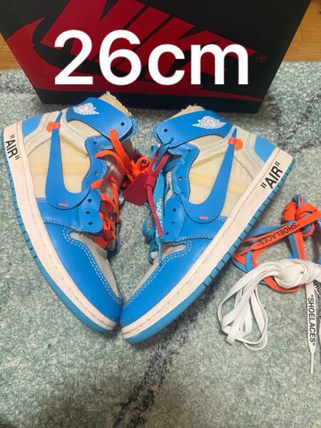 Off-White × Nike Air Jordan 1 High UNC "White/Dark Powder Blue"