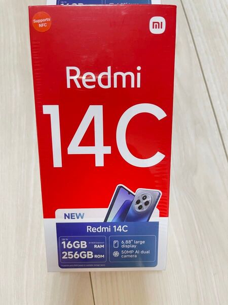 新品 Redmi 14C 16 (8GB+8GB拡張)/256GB Midnight Black SIMフリーXiaomi
