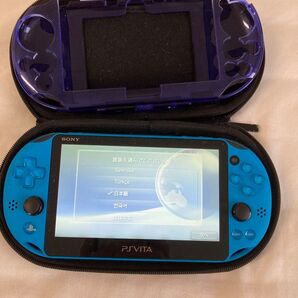 【難あり】PSVita PCH-2000 本体 アクア・ブルー ケース、カバー付き