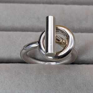 【希少大きめ】エルメス エシャペ リング 59 925 10.6g シルバー 925刻印 ビッグサイズ