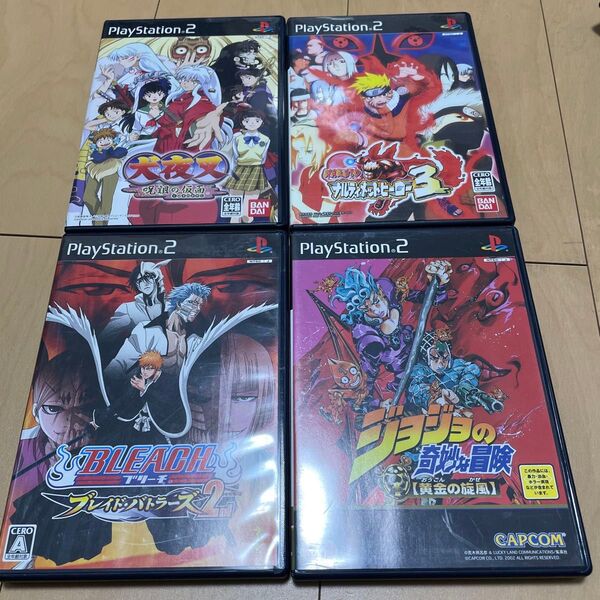 【PS2】ジョジョの奇妙な冒険 黄金の旋風他原作系4本セット