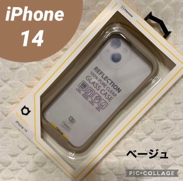 iFace クリア iPhone14 リフレクション ベージュ スマホケース