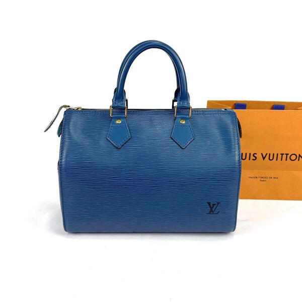 ルイヴィトン スピーディ25 エピレザー トレドブルー ハンドバッグ LOUIS VUITTON 青 ミニボストンバッグ