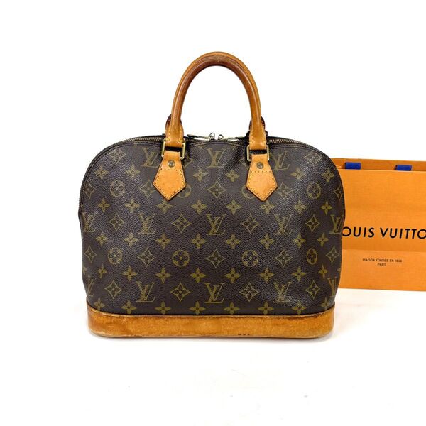 LOUIS VUITTON ルイヴィトン アルマ モノグラムレザー ハンドバッグ ミニトート ブラウン ハーフムーン 半月