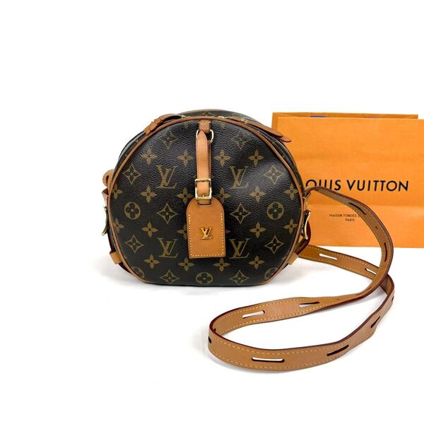 ルイヴィトン ボワットシャポースープルMM ミニショルダーバッグ LOUIS VUITTON モノグラムレザー ブラウン