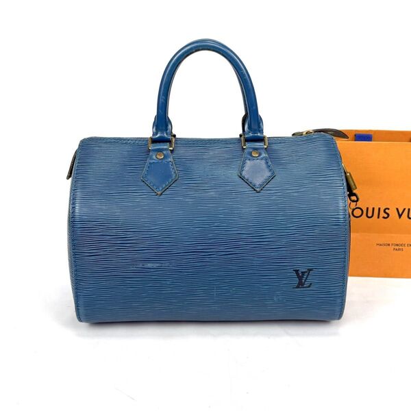 ルイヴィトン LOUIS VUITTON スピーディ25 エピレザー トレドブルー ハンドバッグ ミニボストンバッグ 青