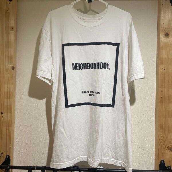 NEIGHBORHOOD 23SS スクエア ボックス ロゴ Tシャツ 白 L