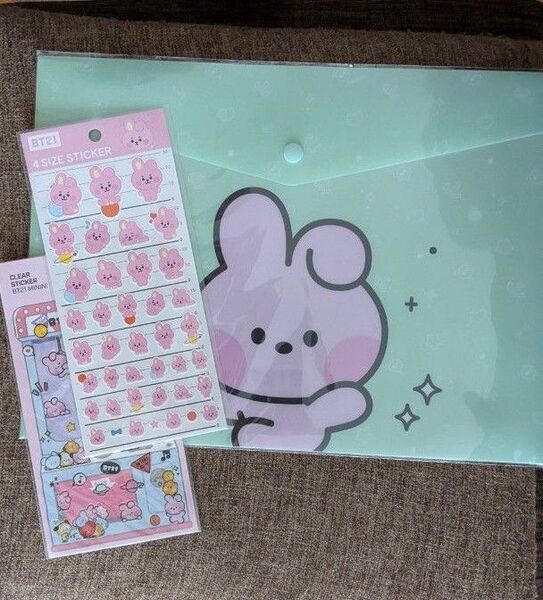 BT21 TATA テテ BTS ステッカー ファイル 書類入れ プリント入れ A4 大きめ