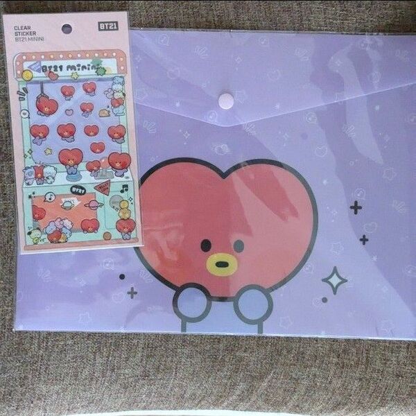 BT21 TATA テテ BTステッカー ファイル 書類入れ プリント入れ A4 大きめ