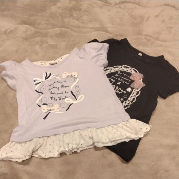 女の子 半袖Tシャツ 2枚セット 120サイズ