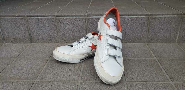 CONVERSE コンバース ONE STAR J ワンスター ホワイト オレンジ白橙 US9.5 28センチ