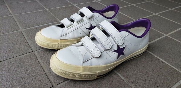 CONVERSE コンバース ONE STAR J ワンスター 日本製 ホワイト パープル 白 紫 US9.5 28センチ
