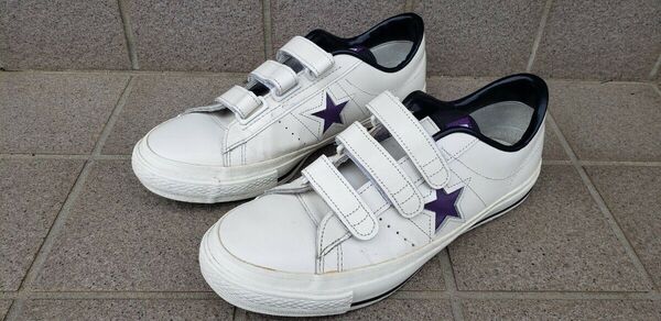 CONVERSE コンバース ONE STAR ワンスター ホワイト ブラック パープル 白 黒 紫 US9.5 28センチ