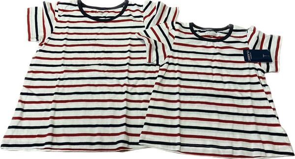 ボーダー 半袖Tシャツ 120cm 100cm リンクコーデ 姉妹