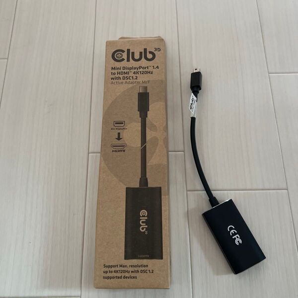 Club3D MiniDP 1.4 to HDMI 2.1 4K120Hz HDR アクティブアダプタ オスメス CAC-1186