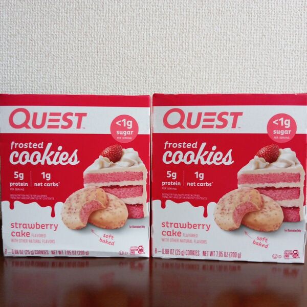 クエスト Quest Nutrition フロストクッキー ストロベリーケーキ 2箱(計16枚)