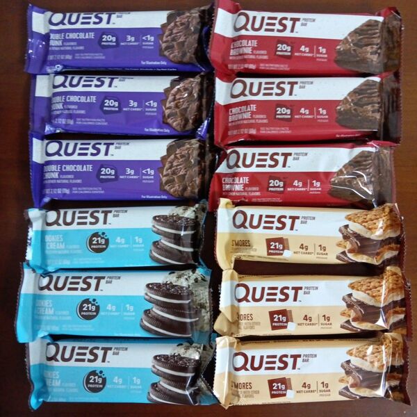 クエスト Quest Nutrition プロテインバー 4種類×各3本(合計12本)
