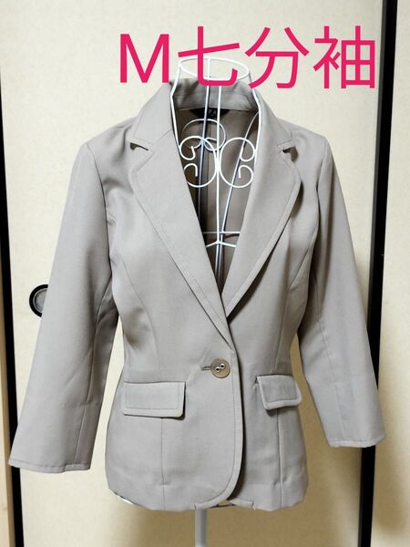 中古 M ジャケット ベージュ ブレザー 1ボタン
