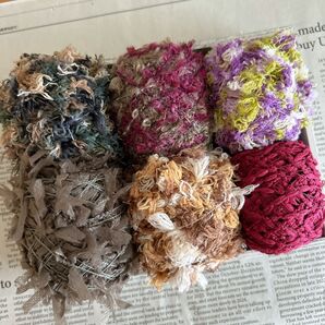 ファンシーヤーン 20g×6種類 セットd 編み物 ハンドメイド 毛糸 変わり糸