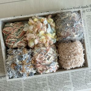 ファンシーヤーン 10g×6種類セットc 毛糸 変わり糸 素材糸