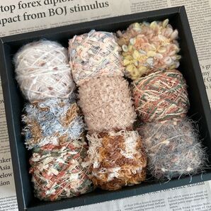 ビンテージ系 素材糸セット 20g ×9種類 (a )毛糸 手芸材料 編み物 ハンドメイド 手芸 変わり糸 ファンシーヤーン