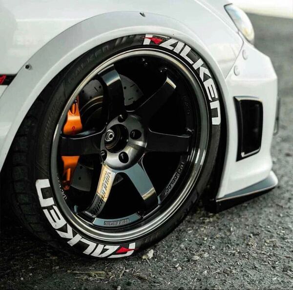 ファルケン タイヤステッカー 1台分 8枚 FALKEN タイヤレター 3D ホワイトレター 専用接着剤2個付き