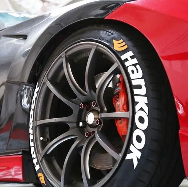 ハンコック タイヤステッカー 1台分 8枚 HANKOOK タイヤレター デカール ホワイトレター