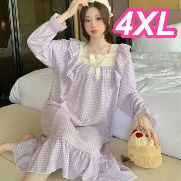 パジャマ ルームウェア 部屋着 長袖 ナイトウェア ワンピース ビッグシルエット ふんわりかわいい お家デート