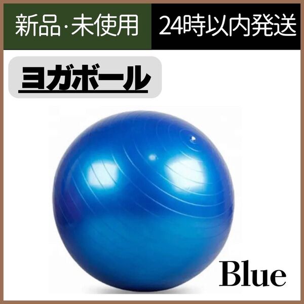 【新品未使用】バランスボール ブルー トレーニング ヨガボール 55cm
