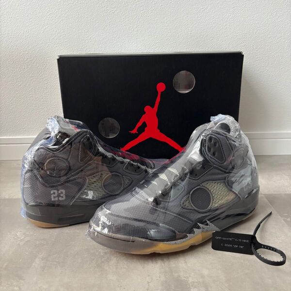 新品 Off-White Nike Air Jordan 5 Black オフホワイト ナイキ エアジョーダン5 ブラック