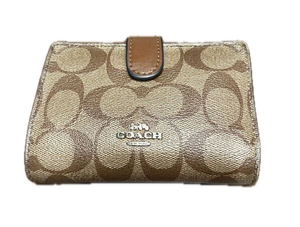 COACH コーチ 二つ折り財布 シグネチャー ブラウン