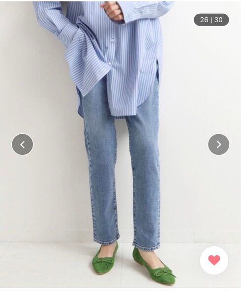 ★美品★IENAストレッチデニムスリムパンツ32sizeカラーブルー