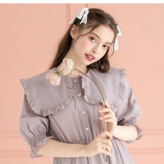 ビッグ襟 セーラー ロング ワンピース DearMyLove 夢展望