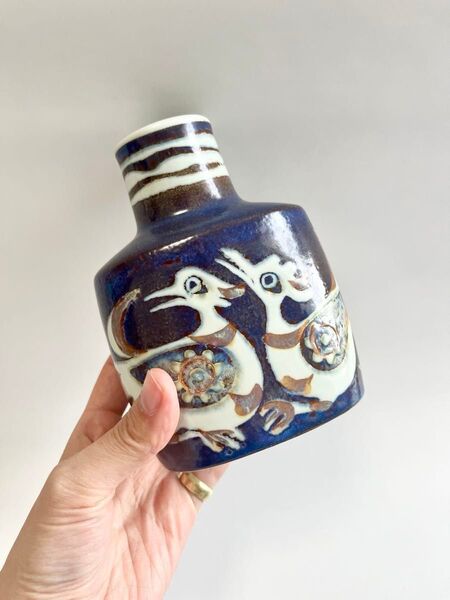 Royal Copenhagen 1970年代製 Nils Thorsson Aluminia 花瓶 レア 13cm