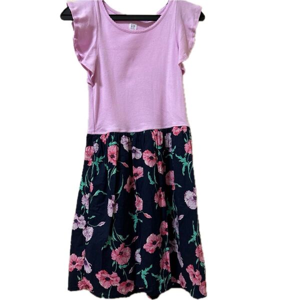 GAP KIDSコットンフリル袖 花柄ワンピースXXL