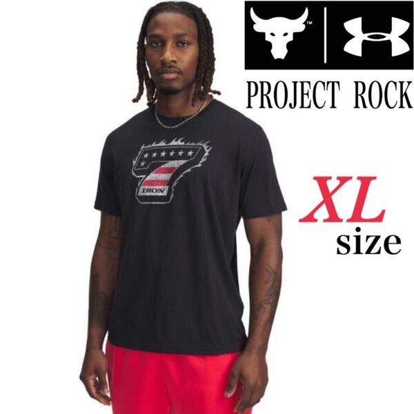 新品未使用 アンダーアーマー UAプロジェクトロック アイアン ショートスリーブ Tシャツ ブラック XLサイズ