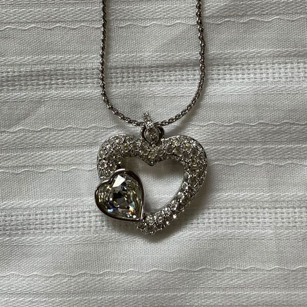 ☆美品☆SWAROVSKI スワロフスキー ハート ラインストーン クリスタル ネックレス